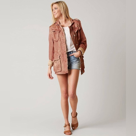 Free People Women’s Double Cloth Military Jacket Size Medium - Rose - Picture 3 of 11